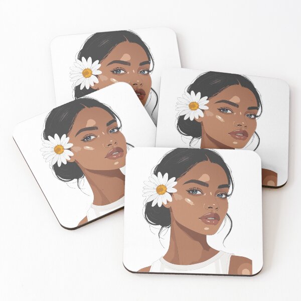 Item preview, Melanin Woman with Daisy Print - Aesthetic Black Girl Magic Portrait Modern Minimalist Wall Art designed and sold by BestChoiceService.