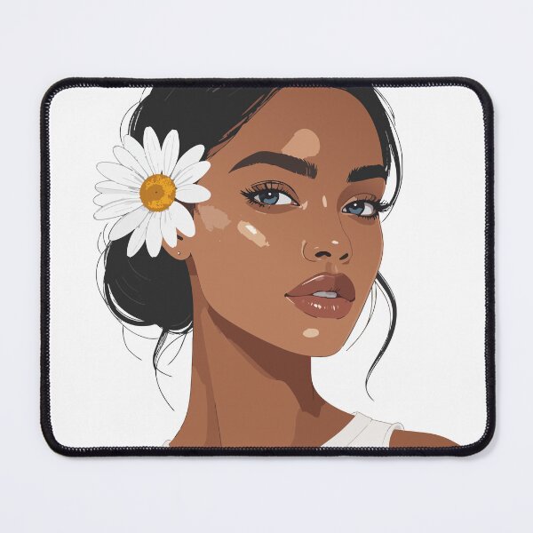 Item preview, Melanin Woman with Daisy Print - Aesthetic Black Girl Magic Portrait Modern Minimalist Wall Art designed and sold by BestChoiceService.
