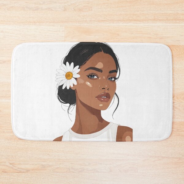 Item preview, Melanin Woman with Daisy Print - Aesthetic Black Girl Magic Portrait Modern Minimalist Wall Art designed and sold by BestChoiceService.