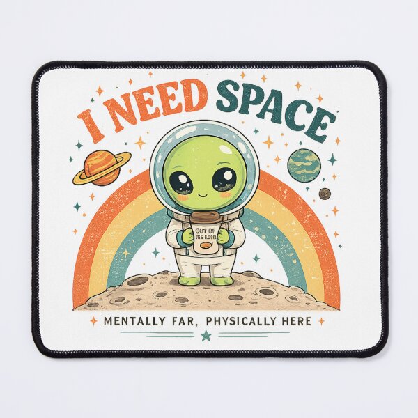 Item preview, I Need Space Cute Alien Retro Design designed and sold by F2FShop.