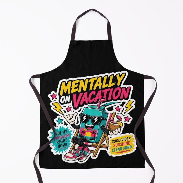 Item preview, Mentally On Vacation Funny Summer Sticker | Tropical Cartoon Drink Character designed and sold by Snackwave Ninety.