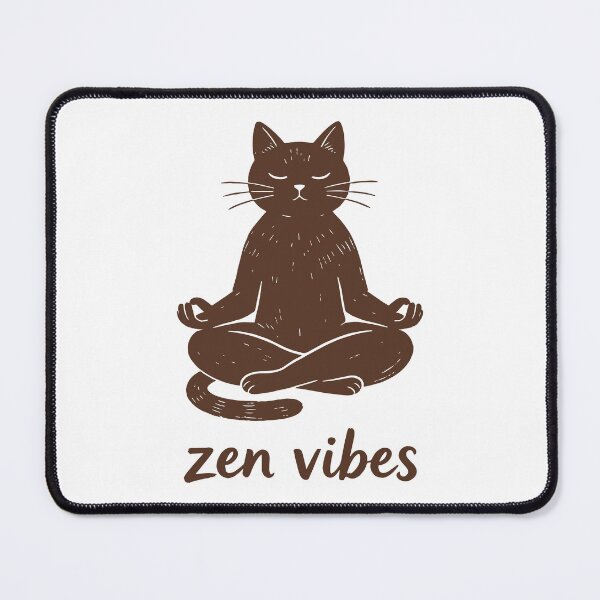 Item preview, Zen Vibes Meditating Cat - Mindfulness Yoga Illustration designed and sold by silviaarzamendia.