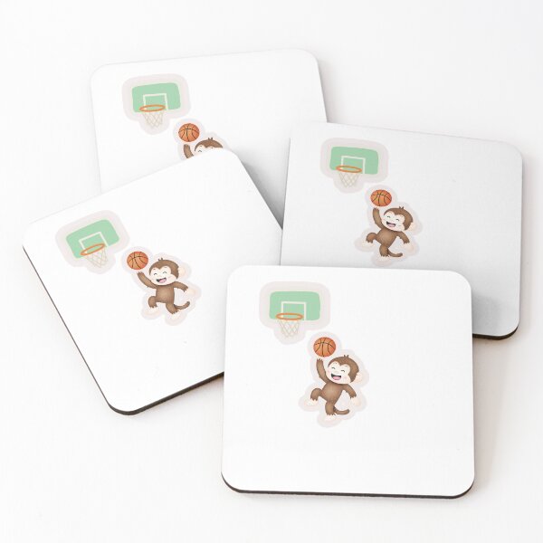 Item preview, CUTE MONKEY DUNKING BASKETBALL STICKER ART designed and sold by KAWAII STUDIO NB.