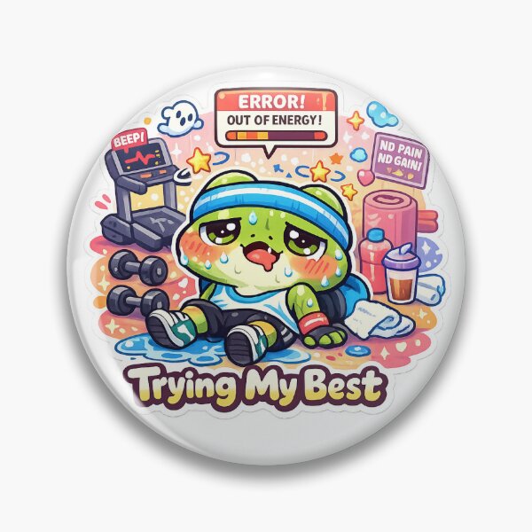 Artikelvorschau, Erschöpfter Frosch beim Workout Sticker entworfen und verkauft von Cozy404Lab.