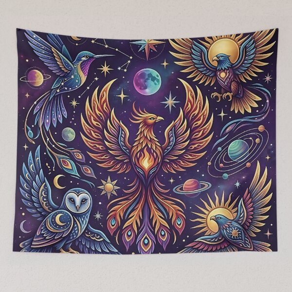 Item preview, Celestial Phoenix and Cosmic Birds Mystical Art designed and sold by Originaledesign.