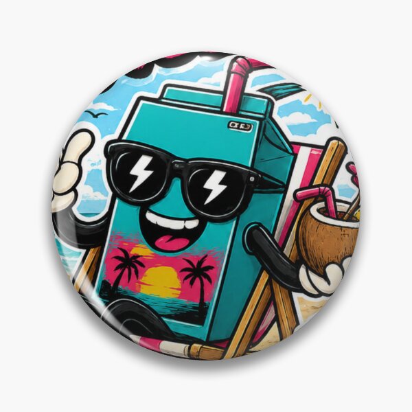 Item preview, Mentally On Holiday Funny Beach Sticker | Tropical Summer Cartoon designed and sold by Snackwave Ninety.