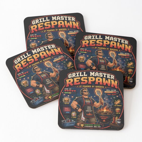 Item preview, Grill Master Respawn – Retro Gamer Dad BBQ Boss Battle Design designed and sold by  Artistry in Motion by MADsrecreation.