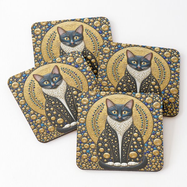 Item preview, Klimt Cat in Black and Gold designed and sold by Vicky Brago-Mitchell®.