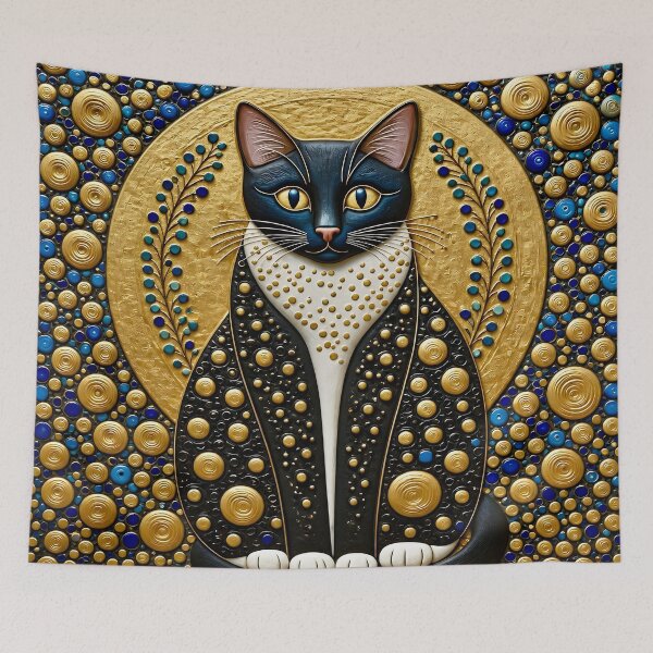 Item preview, Klimt Cat in Black and Gold designed and sold by Vicky Brago-Mitchell®.