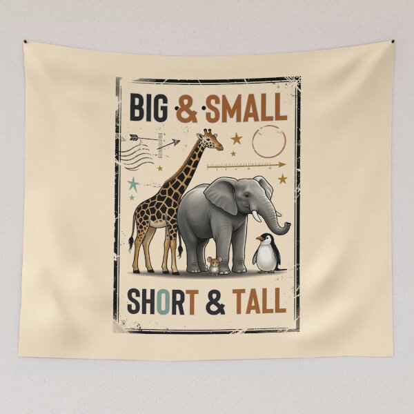 Item preview, **“BIG & SMALL • SHORT & TALL — Vintage Stamp Streetwear Edition”** designed and sold by CallisC-Arts.