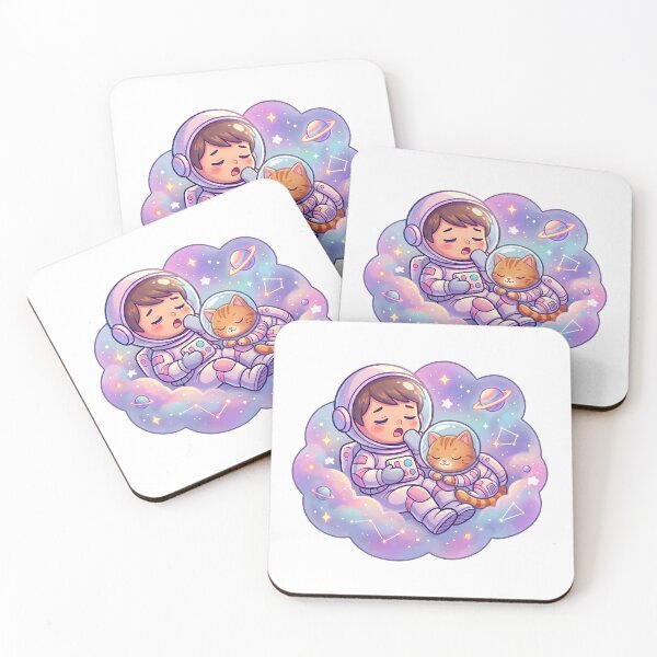 Item preview, Dreaming In Zero Gravity Kawaii Cat Astronaut designed and sold by MHArtSpace.