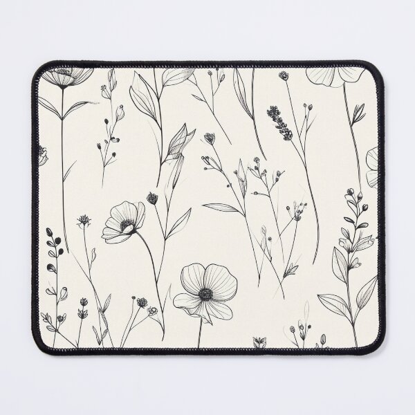 Item preview, Delicate Black White Botanical Line Drawing Seamless Pattern designed and sold by Grainwork.