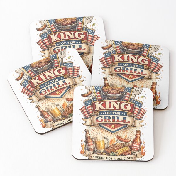 Item preview, King Of The Grill BBQ Retro Vintage Design designed and sold by F2FShop.