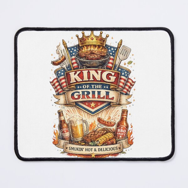 Item preview, King Of The Grill BBQ Retro Vintage Design designed and sold by F2FShop.