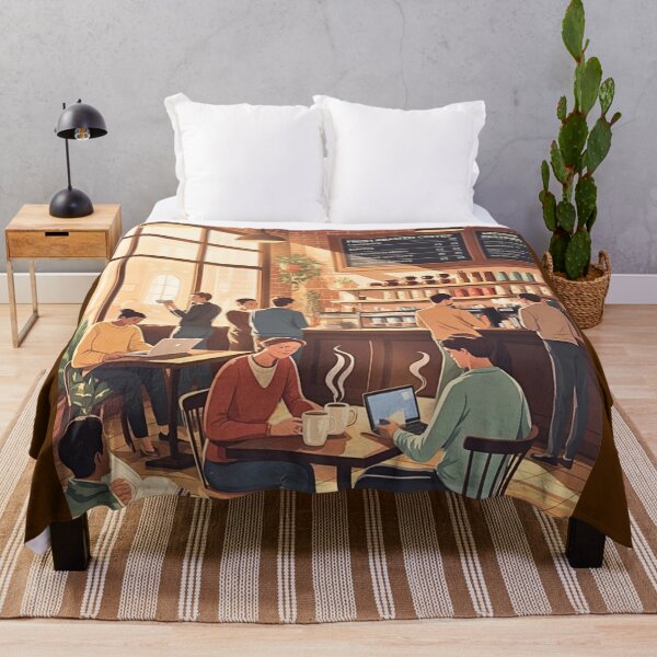 Item preview, Coffeeshop With People Sitting In Themor Standing By Them designed and sold by Echo Aesthetics.
