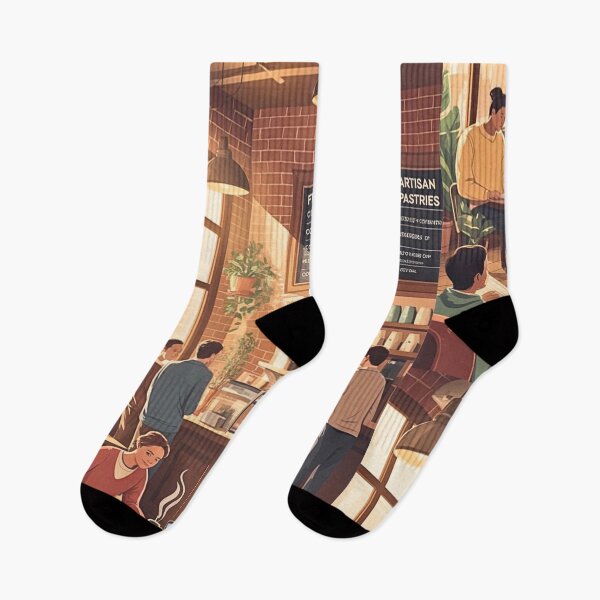 Item preview, Coffeeshop With People Sitting In Themor Standing By Them designed and sold by Echo Aesthetics.