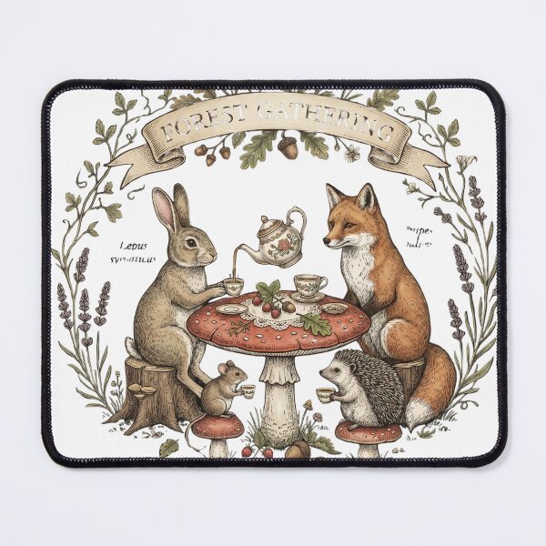 Item preview, Forest Gathering Tea Party Woodland Animals Vintage Cottagecore Whimsy Tee designed and sold by afarkar.