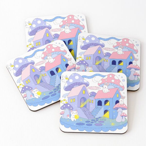 Item preview, Kawaii Mushroom Village Sticker designed and sold by inkfusionhub99.