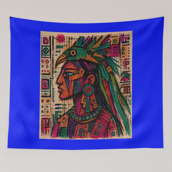 Item preview, Neo Maya Cubist Quetzal Oracle Portrait designed and sold by ZunZunArt.