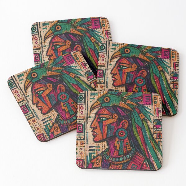 Item preview, Neo Maya Cubist Quetzal Oracle Portrait designed and sold by ZunZunArt.
