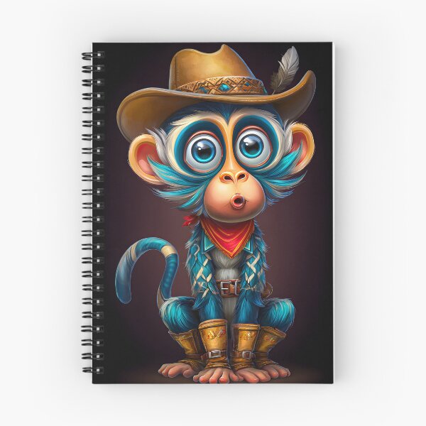 Item preview, Cute Cowboy Monkey with Big Blue Eyes and Hat designed and sold by Artessie.