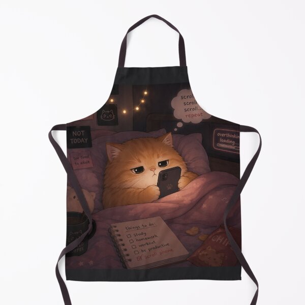 Item preview, Procrastination Cat Phone Bed Aesthetic designed and sold by Moody Vibes Studio.