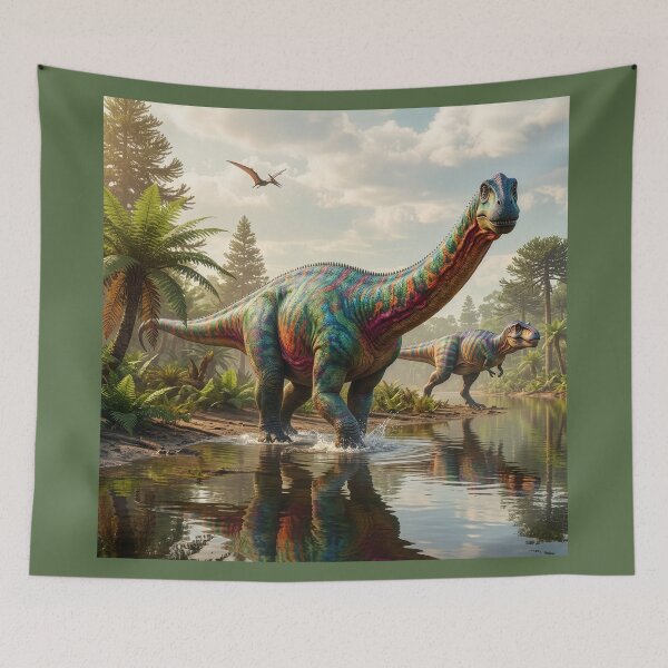 Item preview, Brontosaurus Avoids Tyrannosaurus Rex designed and sold by Tridentulus.