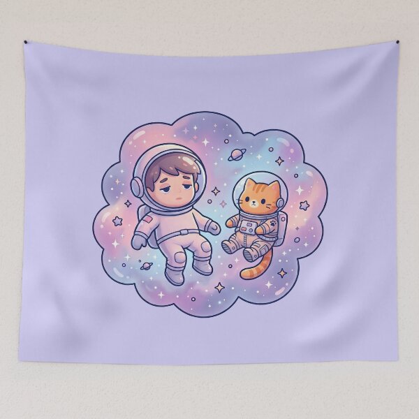 Item preview, Too Tired For Earth Cute Kawaii Astronaut Cat designed and sold by MHArtSpace.
