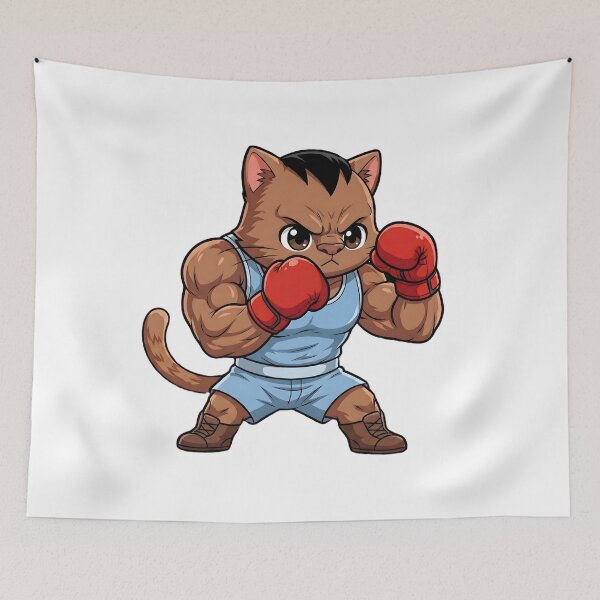 Item preview, Cute Boxing Cat Fighter Parody Sticker designed and sold by CuteKats.