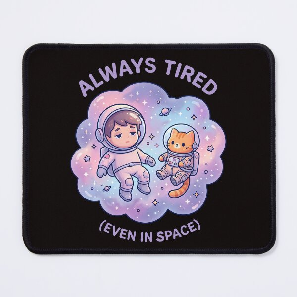 Item preview, Always Tired Even In Space Cute Astronaut Cat designed and sold by MHArtSpace.