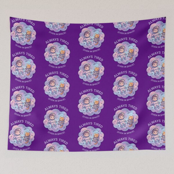 Item preview, Always Tired Even In Space Cute Astronaut Cat designed and sold by MHArtSpace.