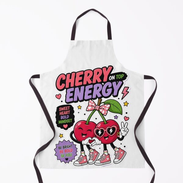 Item preview, Cherry Energy Funny Cherry Cartoon Sticker | Cute Girly Fruit Art designed and sold by Snackwave Ninety.