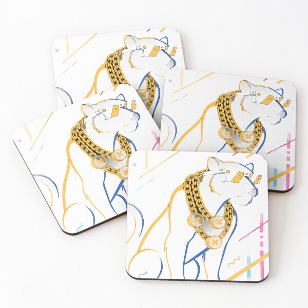 Item preview, Stylish Black Panther Gold Chain Sticker designed and sold by inkfusionhub99.