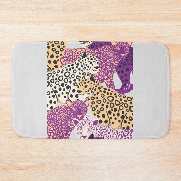 Item preview, Wild Leopards Pattern - Purple Indigo and Gold Maximalist Animal Art designed and sold by samahl_l.
