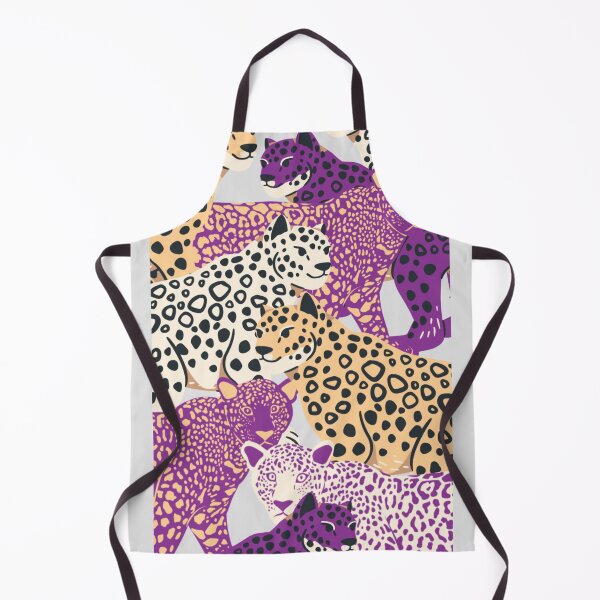 Item preview, Wild Leopards Pattern - Purple Indigo and Gold Maximalist Animal Art designed and sold by samahl_l.