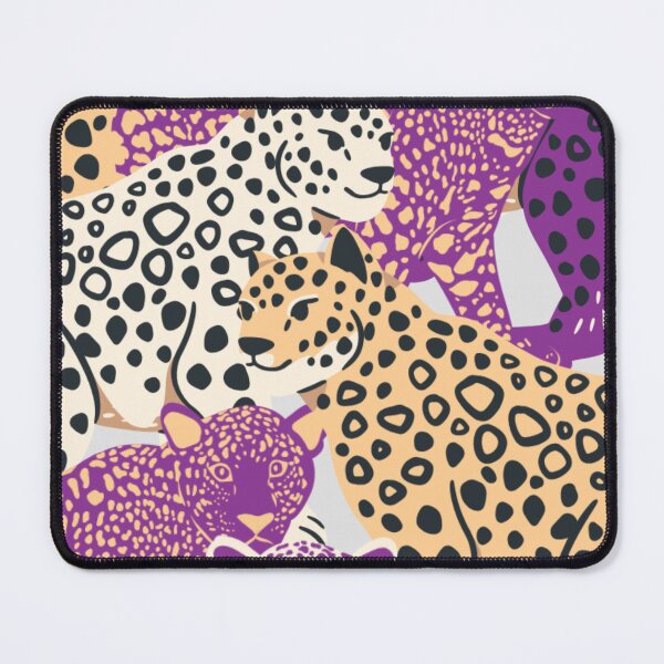 Item preview, Wild Leopards Pattern - Purple Indigo and Gold Maximalist Animal Art designed and sold by samahl_l.