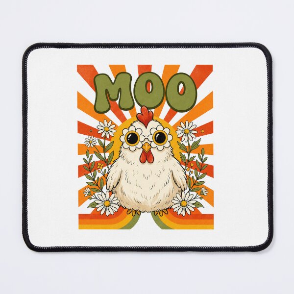 Item preview, Funny Moo Chicken Graphic Groovy Farm Animal Boho Sunrise designed and sold by BornBorn.