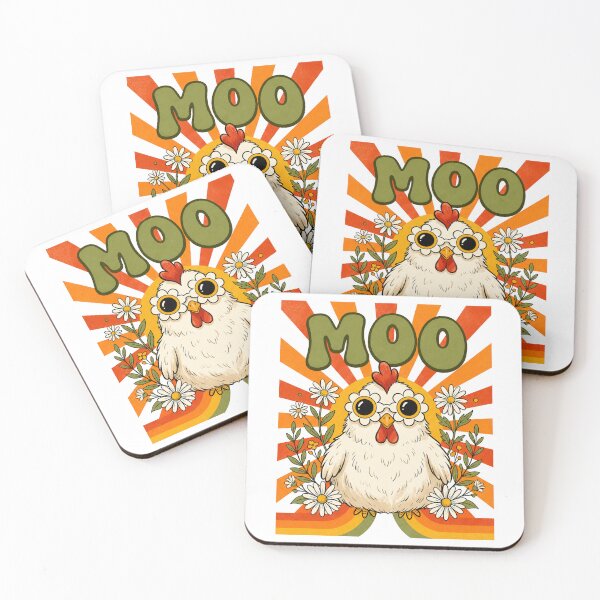 Item preview, Funny Moo Chicken Graphic Groovy Farm Animal Boho Sunrise designed and sold by BornBorn.