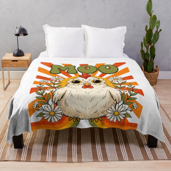 Item preview, Funny Moo Chicken Graphic Groovy Farm Animal Boho Sunrise designed and sold by BornBorn.