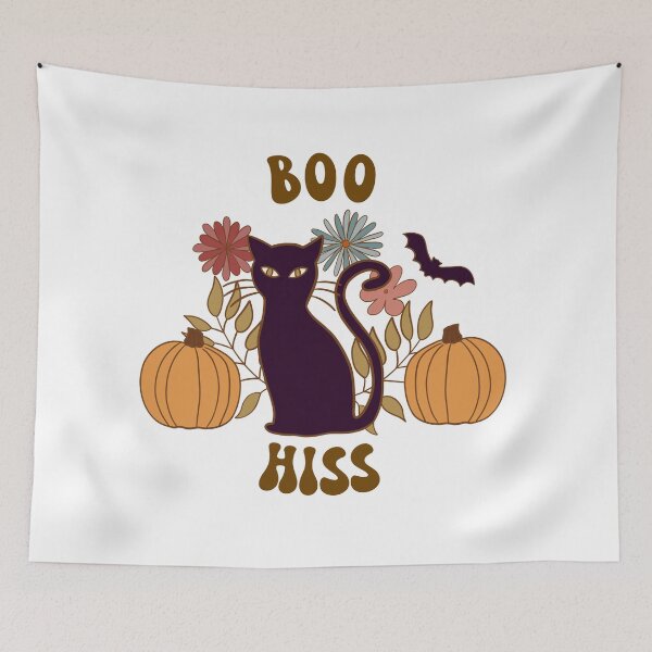Item preview, Halloween Black Cat, Pumpkins, Bats, Flowers designed and sold by Lavender Mint Graphics.