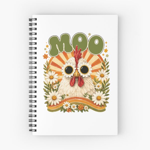 Item preview, Moo Chicken Graphic Groovy Farm Animal Boho Sunrise designed and sold by BornBorn.