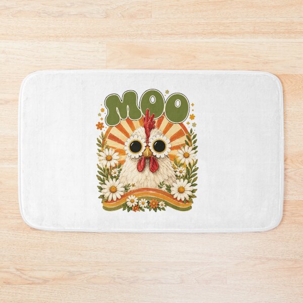Item preview, Moo Chicken Graphic Groovy Farm Animal Boho Sunrise designed and sold by BornBorn.