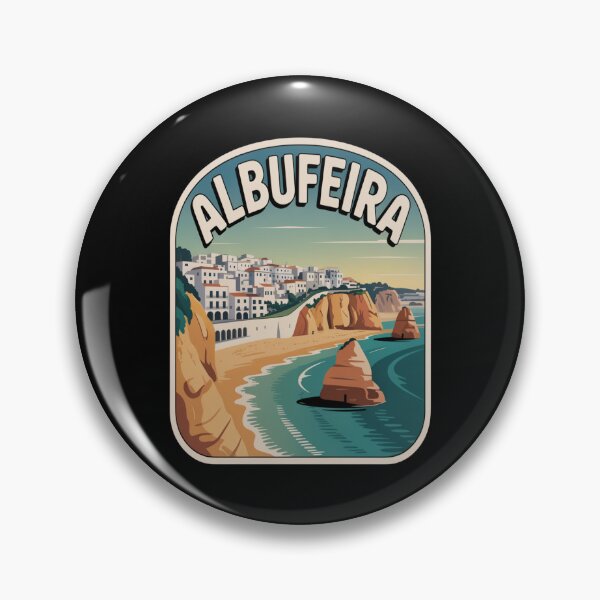 Item preview, Albufeira Retro Sticker – Algarve Portugal Vintage Coastal Travel Art designed and sold by stickercuffs.