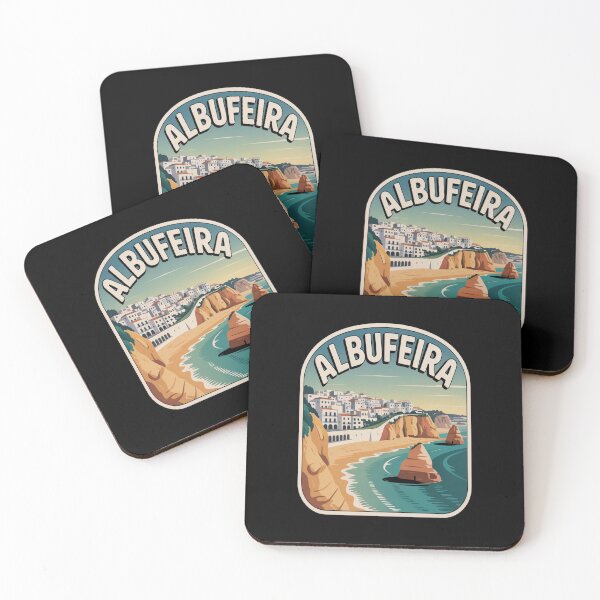 Item preview, Albufeira Retro Sticker – Algarve Portugal Vintage Coastal Travel Art designed and sold by stickercuffs.