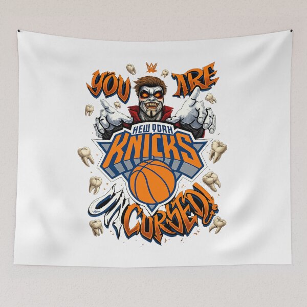 Item preview, New York Knicks Cursed Horror Graphic T-Shirt Design designed and sold by AMIR PRO .