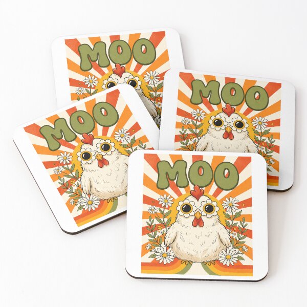 Item preview, Cute Moo Chicken Graphic Groovy Farm Animal Boho Sunrise designed and sold by BornBorn.