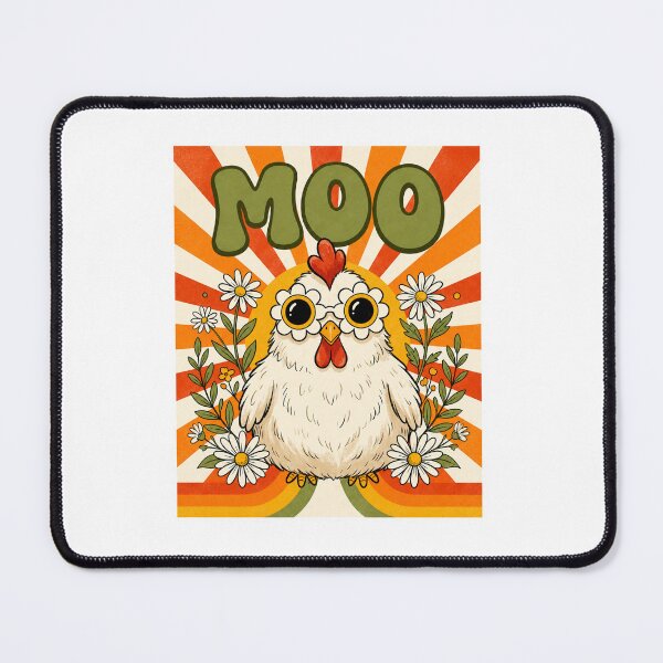 Item preview, Cute Moo Chicken Graphic Groovy Farm Animal Boho Sunrise designed and sold by BornBorn.
