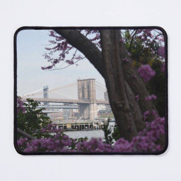 Item preview, Brooklyn Bridge framed by purple flowers designed and sold by JaysUrbanLense.