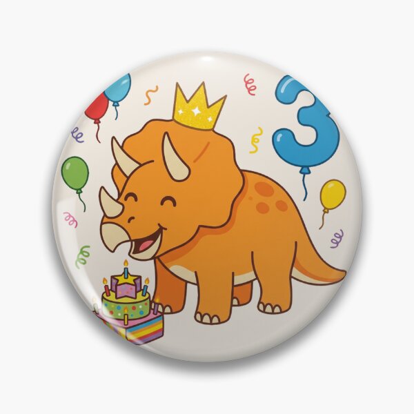 Item preview, Cute Orange Triceratops Third Birthday Party designed and sold by Tronstell.