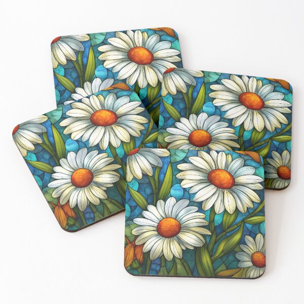 Item preview, Colorful Daisy Flowers on a Vibrant Background designed and sold by Artessie.